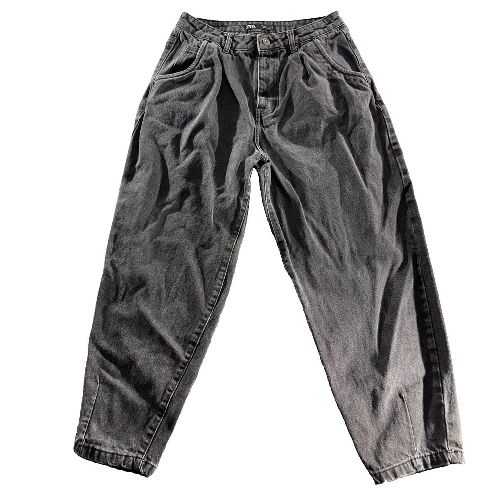 Zara Women Baggy Balloon Jeans US 6 Mid Rise